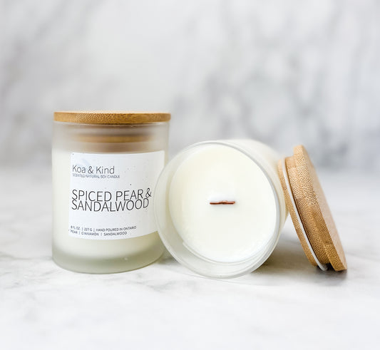 Spiced Pear & Sandalwood Scented Soy Candle