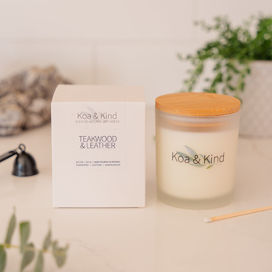 Teakwood & Leather Candle