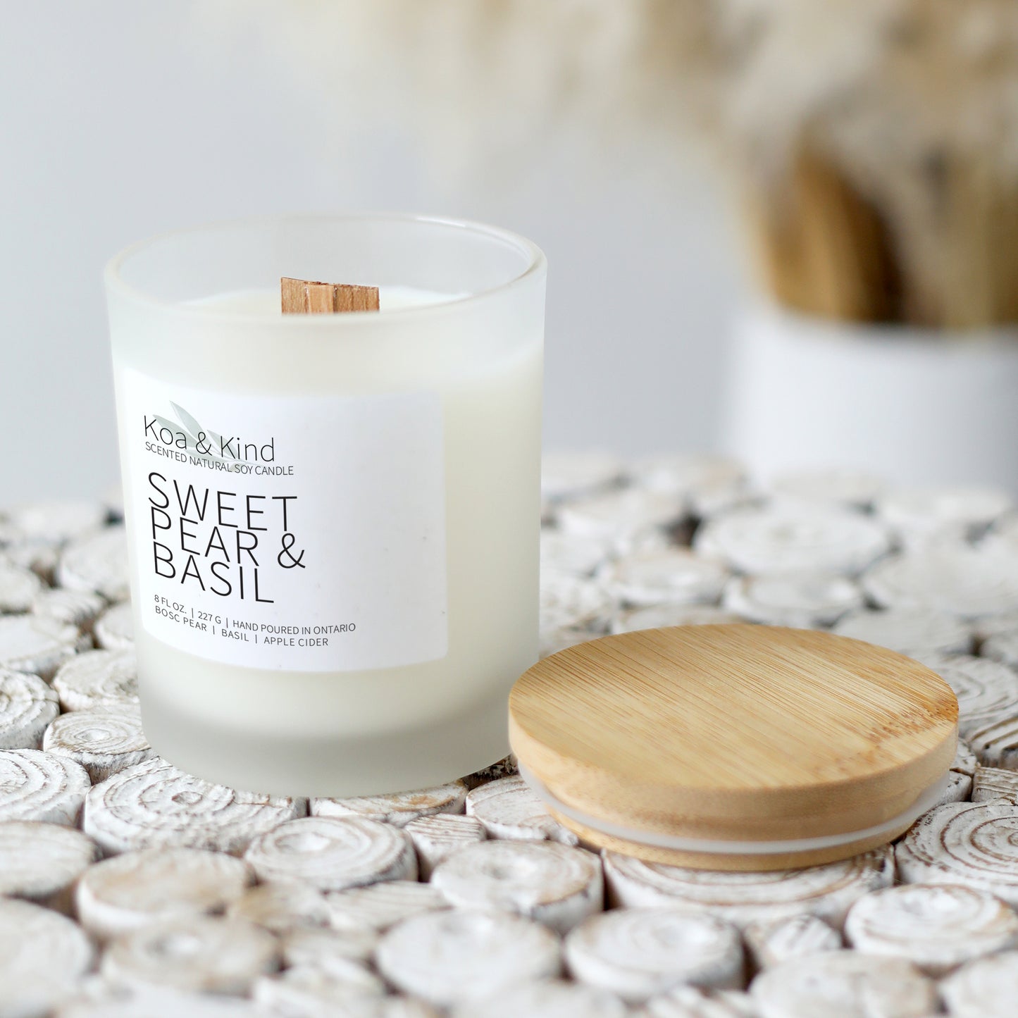 Sweet Pear & Basil Scented Soy Candle